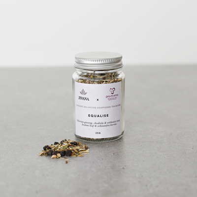 Equalise tea, made from organic ingredients in Australia. Adaptogen tea blend.